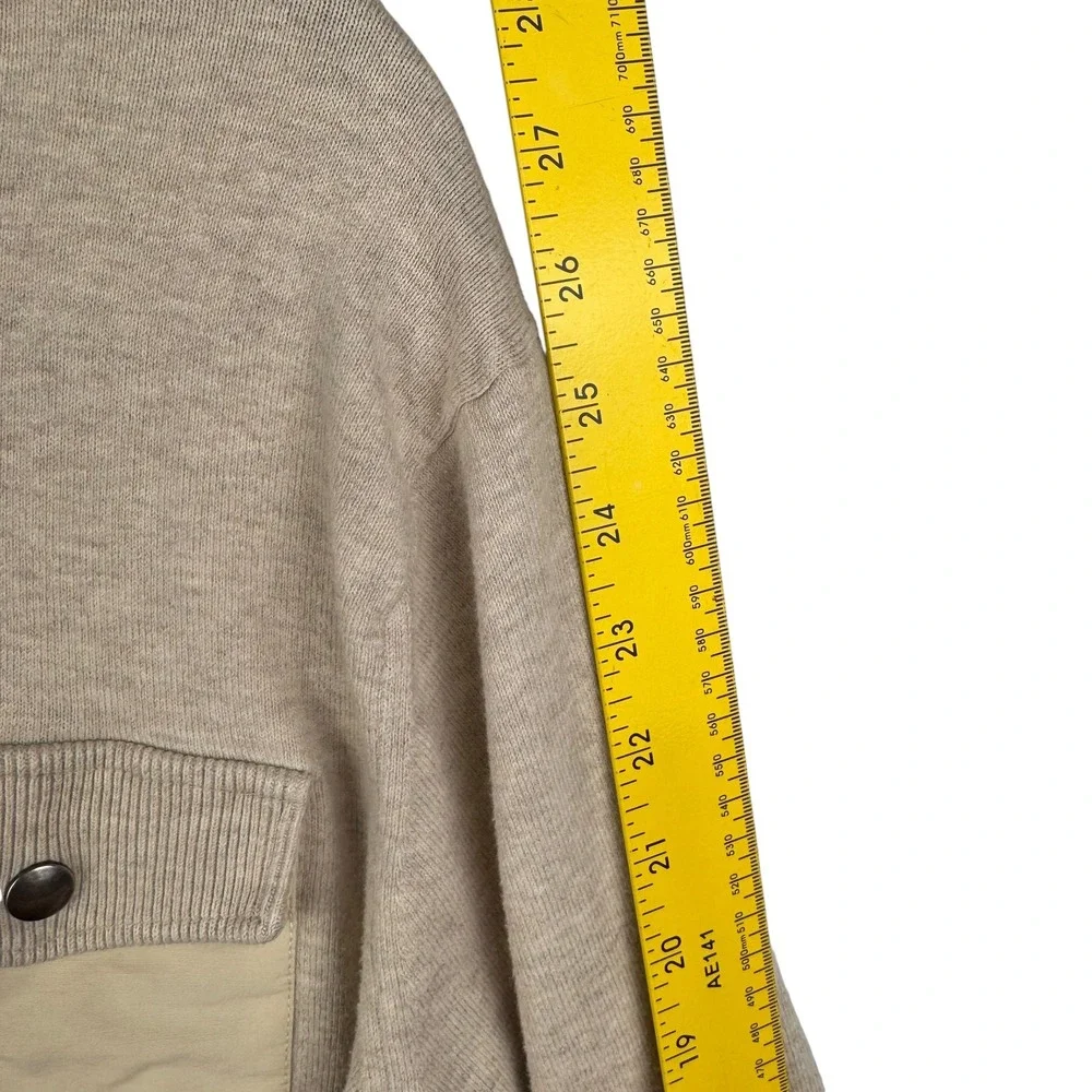 Banana‎ Republic Sweater Mens XL Mock Neck Half Zip Pullover Long Sleeve Ivory